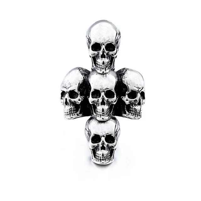 Bague Chevalière Homme Acier – Motif Araignée – G&S USA 86 Forever Wild – Vintage