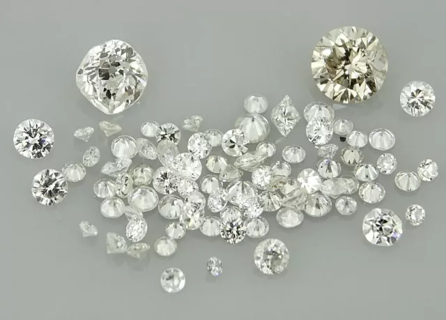 mixed lot of natural diamonds 1.28ct natural loose diamonds