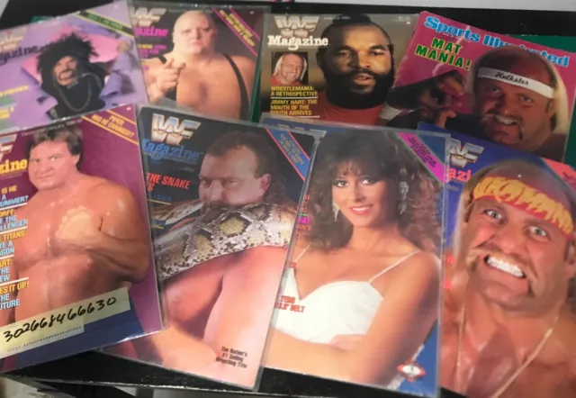 WWF Magazine 8 Issue Lot 1985 - 1988 , Sports Illustrated April 1985 Hulk Hogan