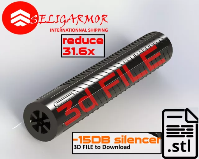 3D FILE!! silencer 1/2-20UNF sound moderator gain  suppressor impact maverick fx