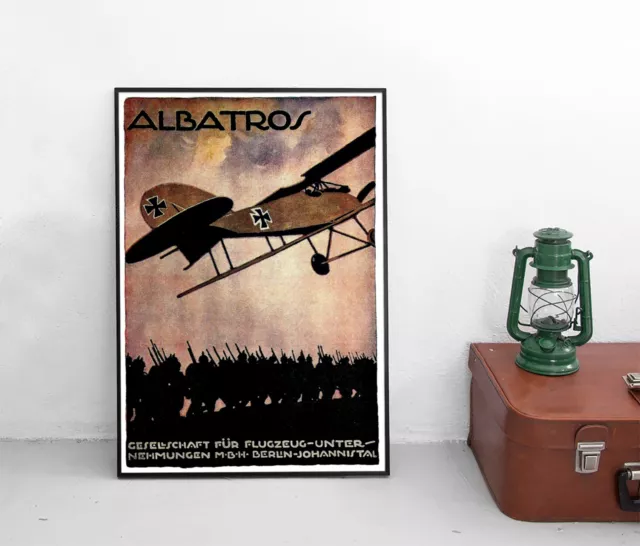 Poster 1. Weltkrieg Luftwaffe Albatros / Flugzeuge / Plakat / Militaria