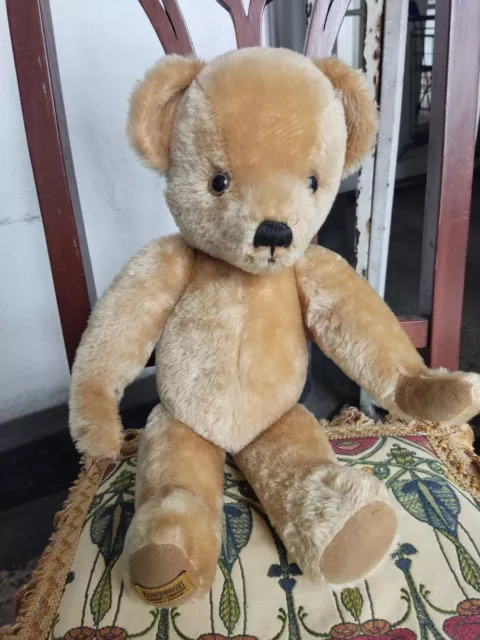 18” Merrythought London Gold Teddy Bear Jointed Handmade Reg .Pa 169