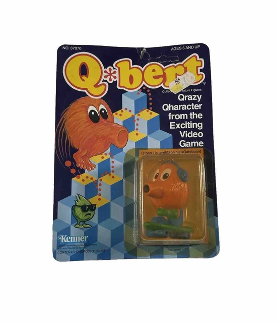 Vtg 80s Q Bert Wind Up Action Figure Kenner Skateboard Atari 1983 Video Game