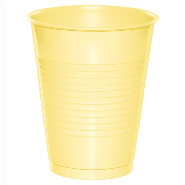 Mimosa Yellow 16 oz Plastic Cups 60 Count for 60 Guests