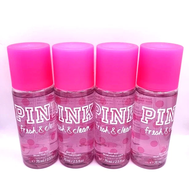 Victoria's Secret Pink Fresh & Clean Body Mist 2.5 Fl Oz Each (Set Of 4)
