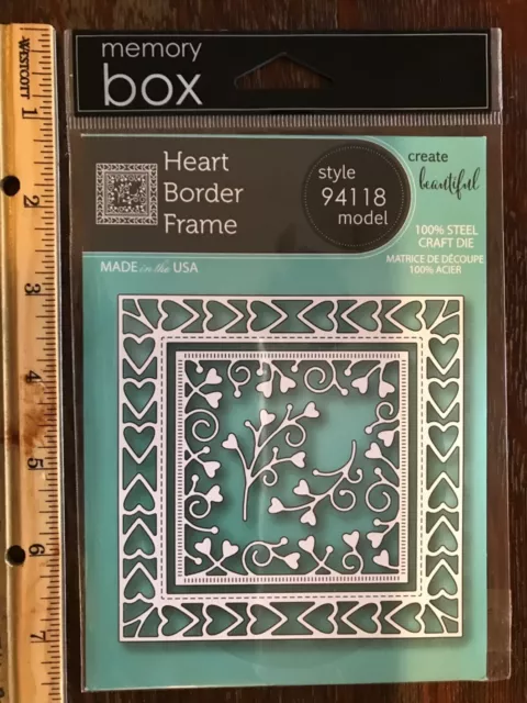 memory box heart border frame style 94118 metal die NEW