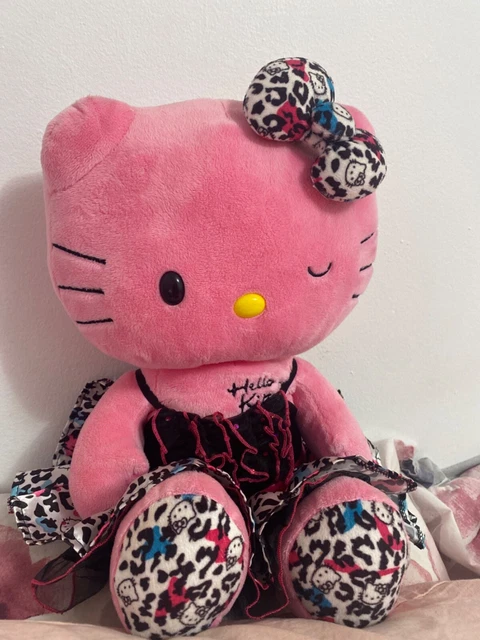 HELLO KITTY BUILD A Bear Pink Winking 18" Stuffed plush Sanrio Leopard