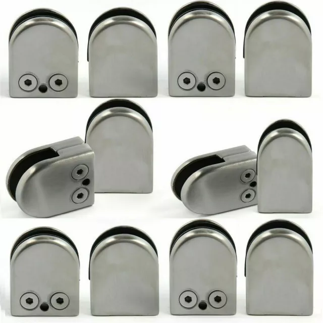 12x Padlock Glass Clip 6-12mm Glass Clamp 304 Stainless Steel Flat Bracket Locks