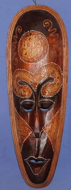 Hand Carved Wood Ornate Wall Decor Head Tribal Mask