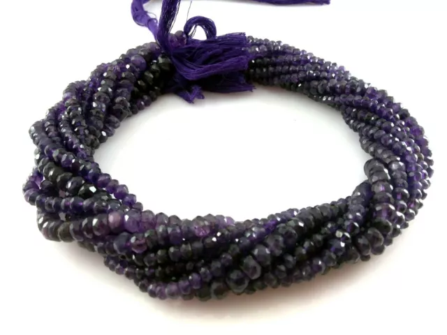 Natural Amethyst Beads, Amethyst Rondelle Faceted 5-7mm Loose 13"inch 1 Strand