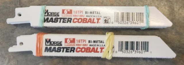 (20) BRAND NEW 6" 18 TPI Morse Master Cobalt Bi-Metal Reciprocating Saw Blades!!