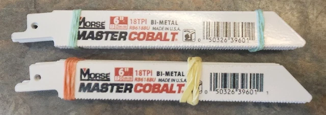 (20) BRAND NEW 6" 18 TPI Morse Master Cobalt Bi-Metal Reciprocating Saw Blades!!
