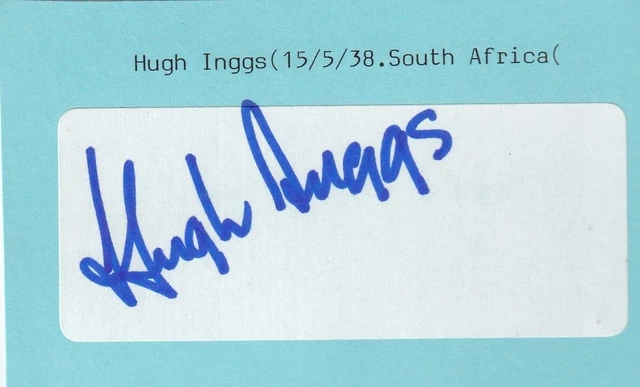 Hugh Inggs - European Tour Golfer signed Address Label (Laid onto card)