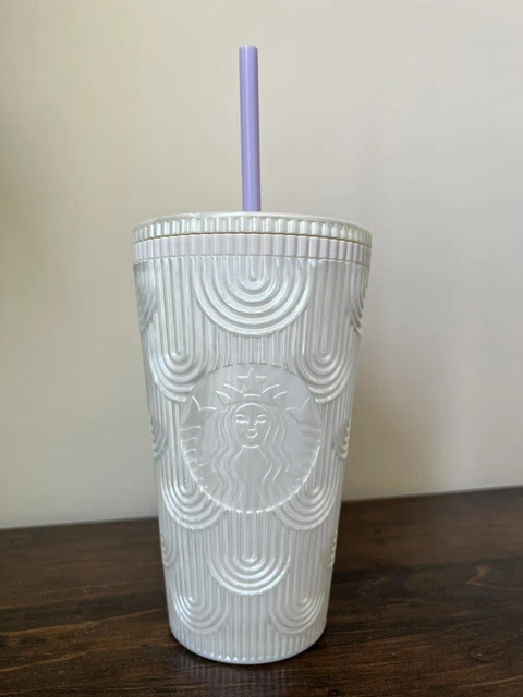Starbucks 2023 Spring White Mermaid Shell Scallop Cup Tumbler 16oz NEW Starbucks 2023 Spring White Mermaid Shell Scallop Cup Tumbler 16oz NEW