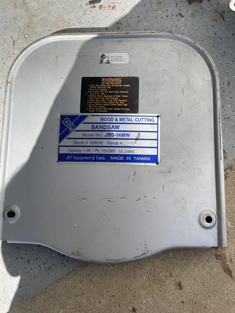 Jet JBS-14MW  14” Band Saw Upper Wheel Cover