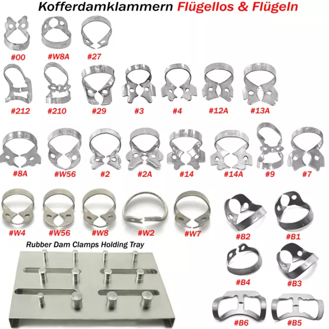 Kofferdamklemmern Flügeln Flügellos Molaren Prämolaren Klemmern Ivory Zahnarzt