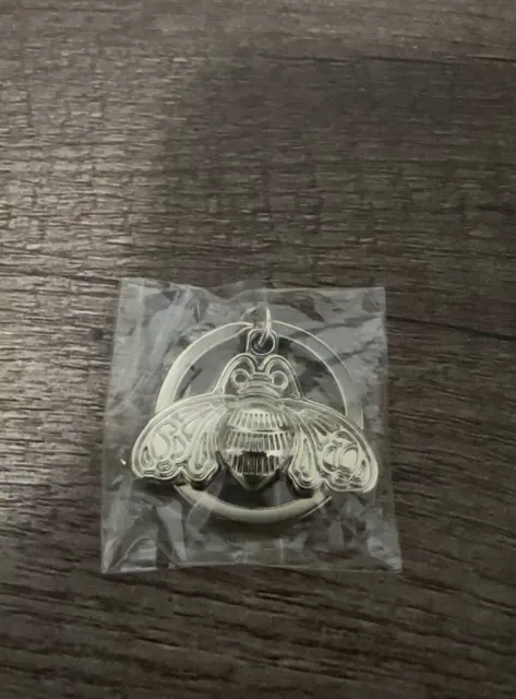 Patron Tequila Silver Metal Bee Keychain New in Package New