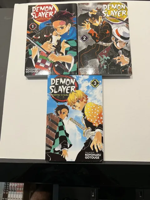 Demon Slayer Kimetsu No Yaiba Manga Volume 1-3 English