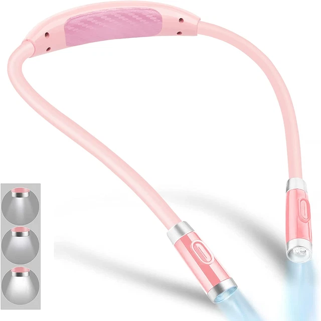 Vekkia Rechargeable LED Neck Reading Light, Book Lights for Reading in Bed, 3 Br