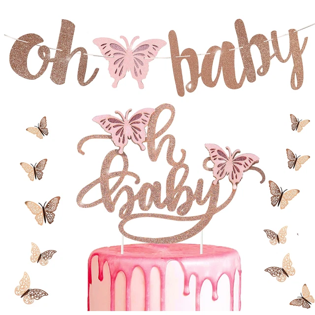 Baby Girl Butterly Theme Baby Shower Oh Baby Butterfly Banner Butterfly
