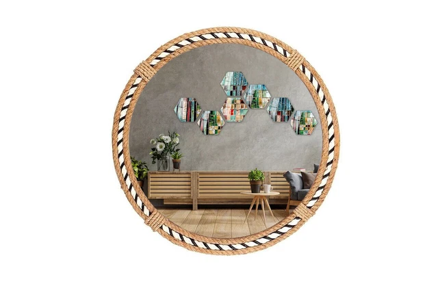 Elegancia: obra maestra circular de decoración reflectante montada en la pared