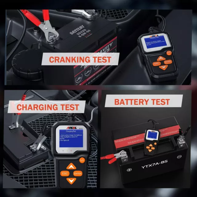 6V  12V Digital Car Battery Tester Load Charging Cranking Test Analyzer 2000CCA 3