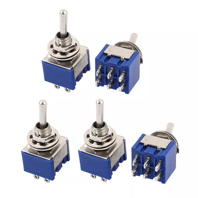 5pcs AC 125V 6A DPDT ON-ON 6 pin Interruptor palanca miniatura enclavamiento