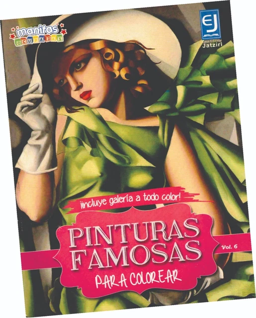 LIBRO PARA COLOREAR "Pinturas Famosas Para Colorear 6", En Español $10.