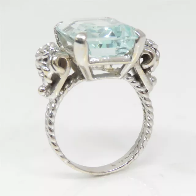 NYJEWEL 14K WHITE Gold 8ct Aquamarine Diamond Ring $1,999.00 - PicClick