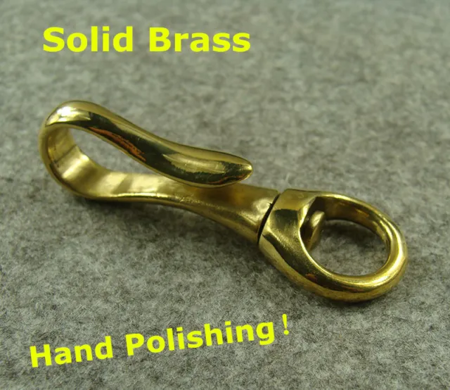 Solid Brass Belt clip Bag Wallet Hooks keychains Key Holder U Hook Leathercraft
