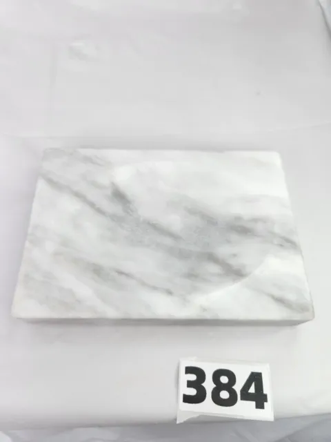 White Gray Marble Soap Dish 3 1/2" X 5" X 3/4" Rectangular Flaw