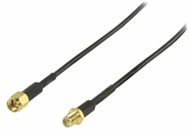5m SMA Male to Female Coaxial Extension Cable Antenna Aerial Black