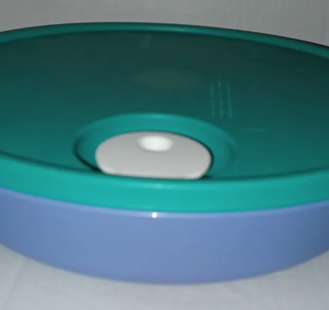 Tupperware CrystalWave Microwave Divided Bowl Lunch Plate Dish w/Lid Blue
