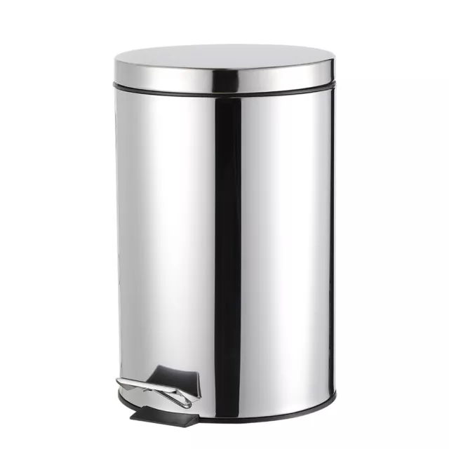 12L Recycling Pedal Bin Stainless Steel Bathroom Toilet Dustbin Rubbish Home