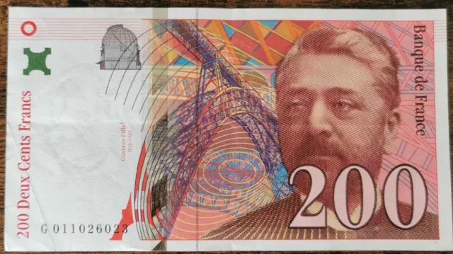 Billet de 200 francs Gustave EIFFEL 1996 FRANCE G011026023
