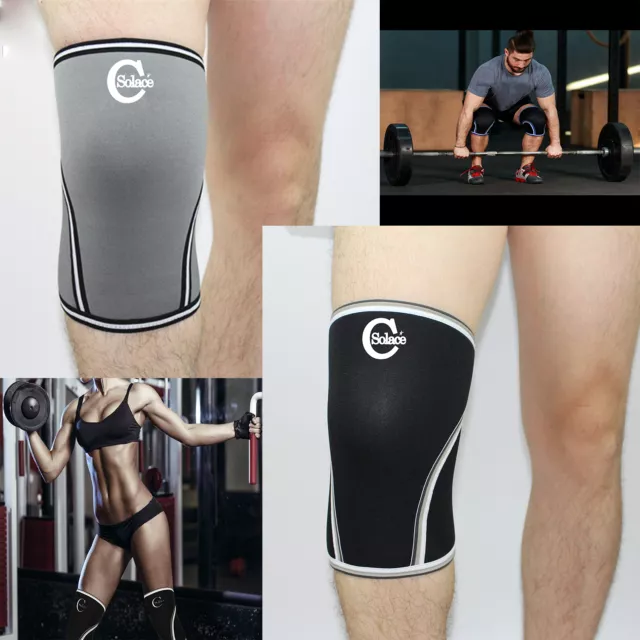 7MM Neoprene WEIGHT LIFTING KNEE Compression Support Brace Gym Sleeve - UNISE