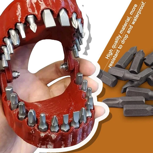Denture Drill Bits Holder Model Layout For 1/4" Hex Adapters Bits Drive Bit E7R6