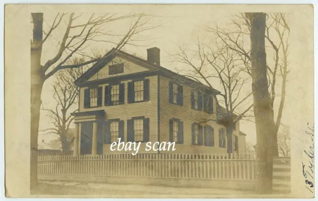 Old 1908 real photo postcard view, house in East Haven CT Conn. Tyler St.