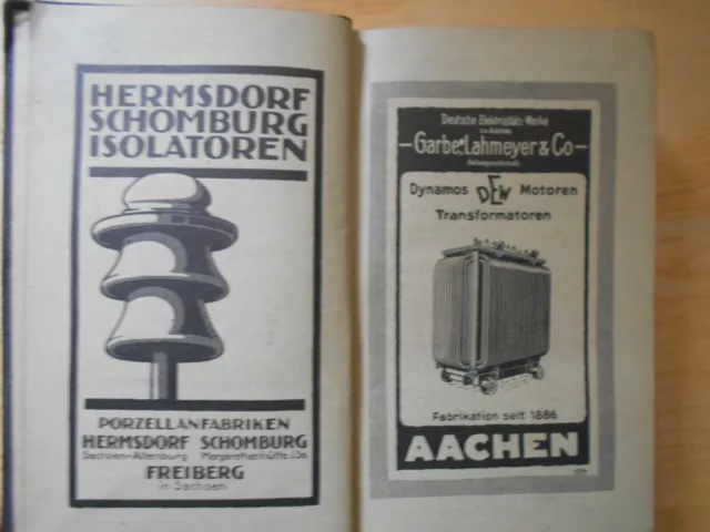 Deutscher Kalender für Elektrotechniker 1924 Dettmar Werbung Sachbuch Technik 3