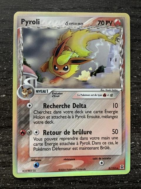 Pyroli Holo - Pokemon 5/113 Ex Especes Delta Proche Du Neuf Fr