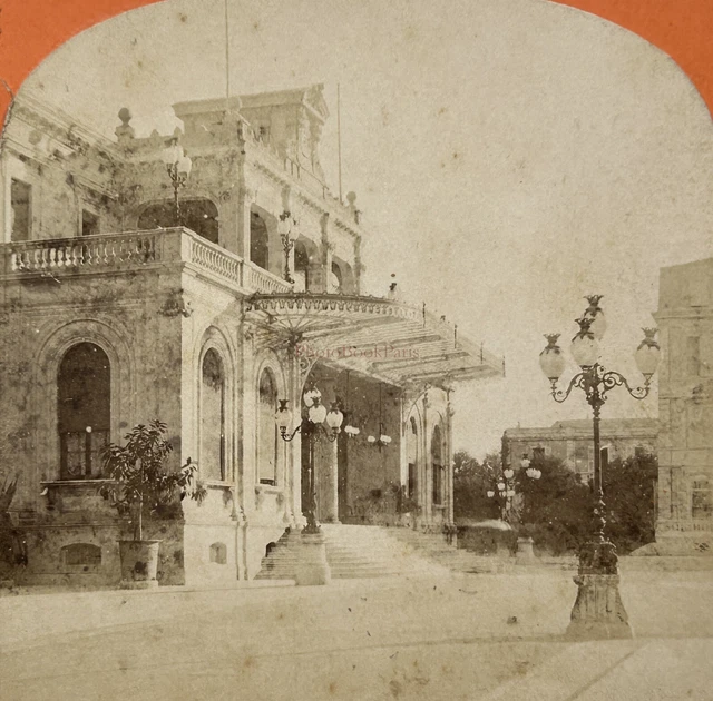 Monaco facade of the casino C1870 Monte-Carlo Photo Stereo vintage cardboard abyss