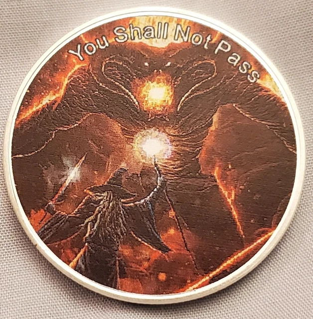 LORD OF THE Rings Gold & Silver Coin Film Movie Monster Fire Wizzard ...