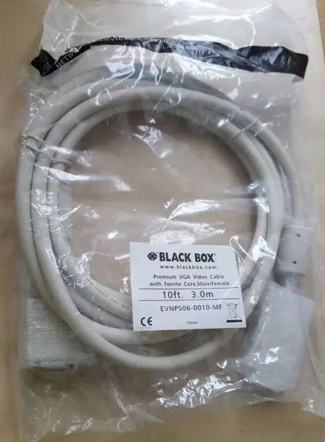 Black Box Evnps06-0010-Mf Vga Video Cable W/ Ferrite Core, Male/Female 3M (U10.4