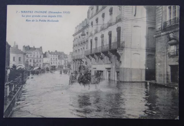 CPA Carte postale NANTES inondé 1910 Cave BENOIST Rue de la Petite Hollande