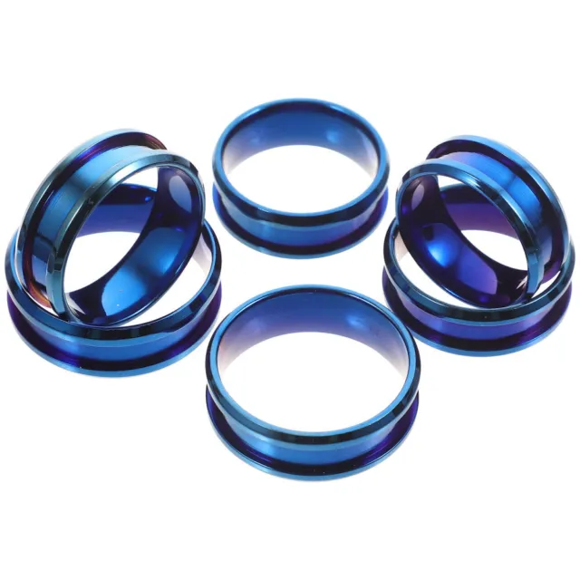 Kit de fabricación de 6 piezas anillos de boda pulidos ranurados hágalo usted mismo decoración