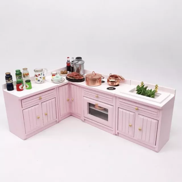 1:12 Dollhouse Miniature Wooden Kitchen Furniture Cabinet Dollhouse Accessori..u 2