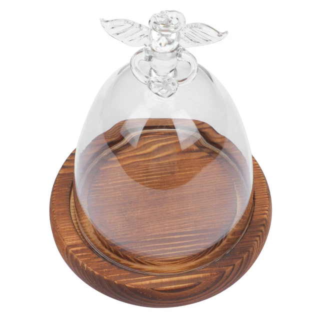 Jarro de campana de vidrio con cúpula de flor eterna