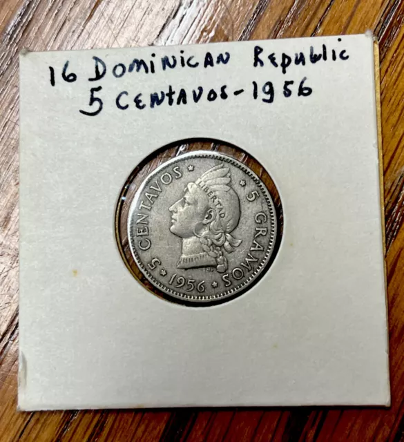 Dominican Republic  5 Centavos 1956    Vf-Xf.