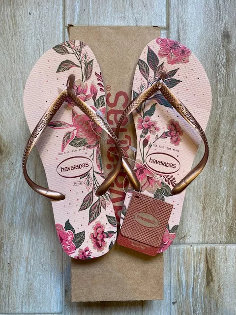 Havaianas flip flops size 39/40 Slim Organic Ballet Rose/Golden Blush