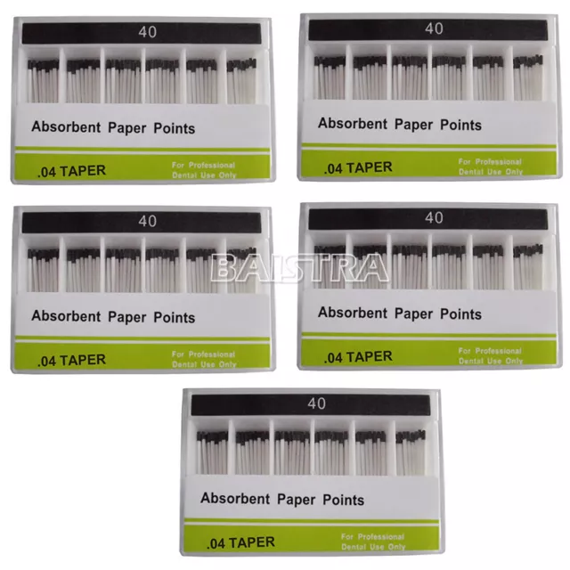 5X Dental Endo Absorbent Paper Points 40# Taper .04 Root Canal Cleaning Tips